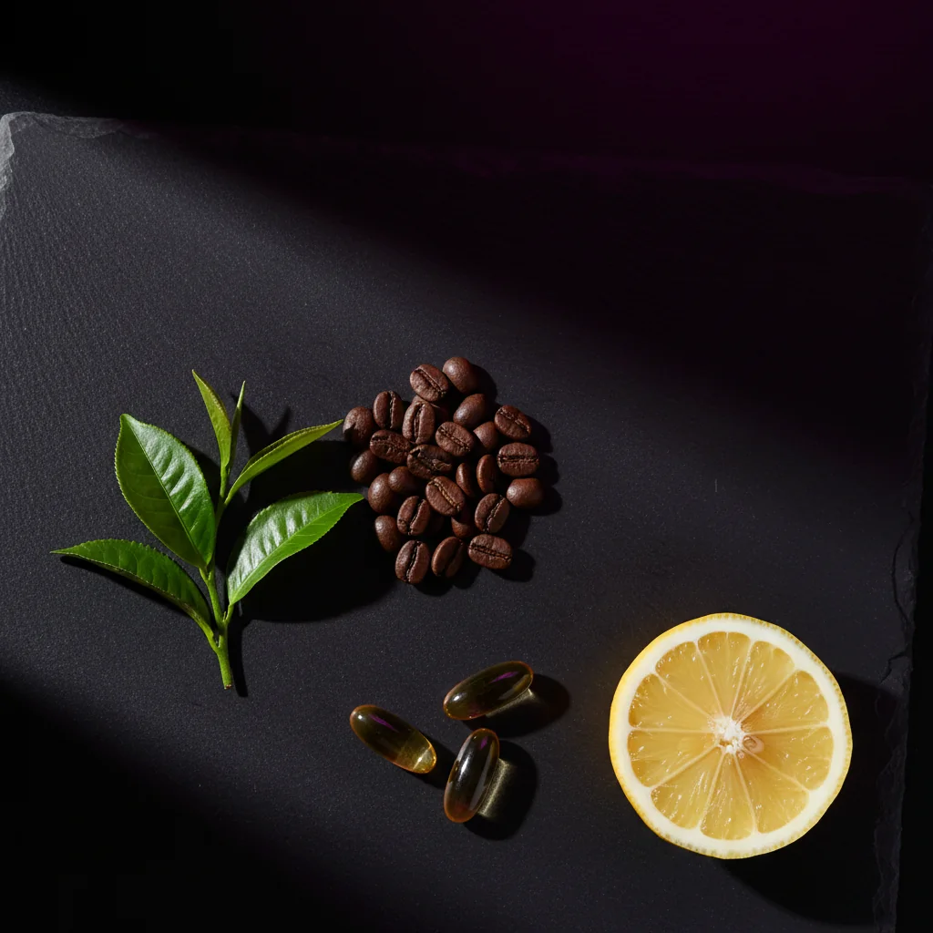 Natürliche Zutaten - Grüntee-Extrakt Nahrungsergänzung Alltag und Kaffeebohnen